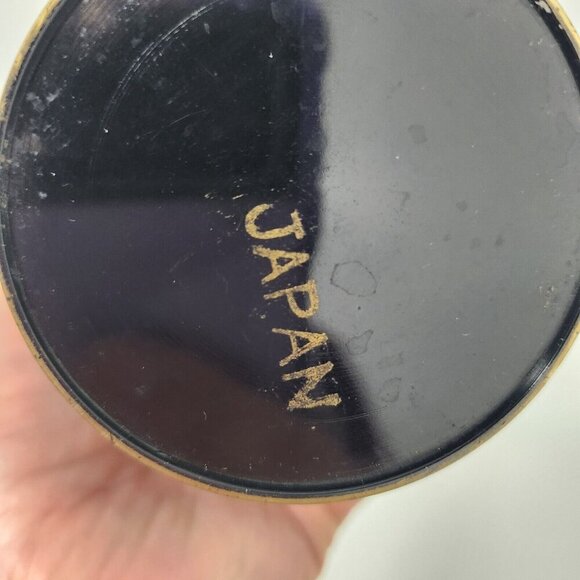 Vintage Japanese Valley Mountain Pattern Metal Etched Gilt & Silver Patina Vase - Picture 7 of 8